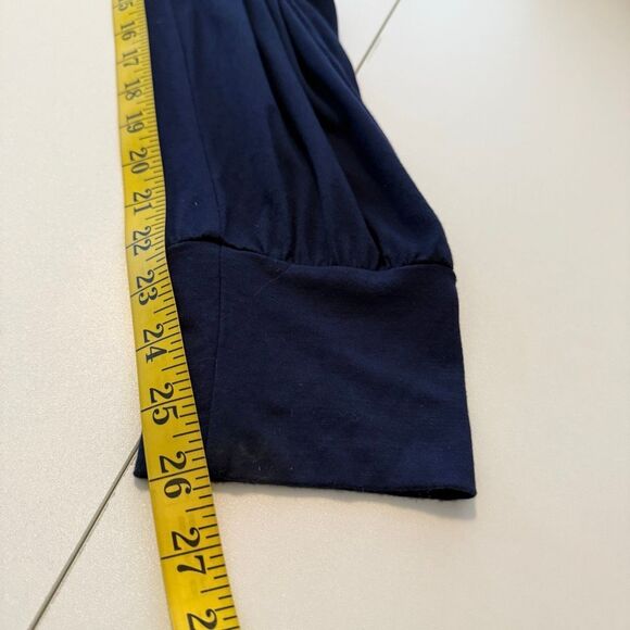 NEW Loveappella Navy Jersey Knit Short Sleeve Jogger Style Jumpsuit Sz M Casual - Picture 10 of 15